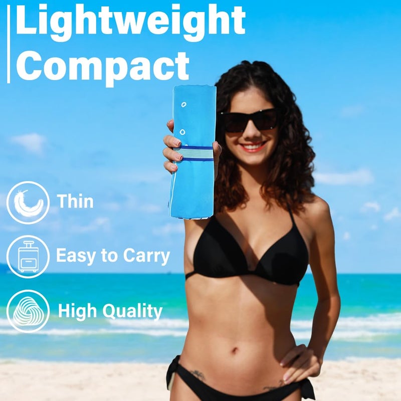 Widdonen Lightweight Thin Microfiber Beach Towel Sand Free Quick Dry Absorbent Compact Soft Pool Swim Travel Towels Extra Large Oversized Beach Accessories Packable Essentials Stuff Gifts for Adult - Image 2